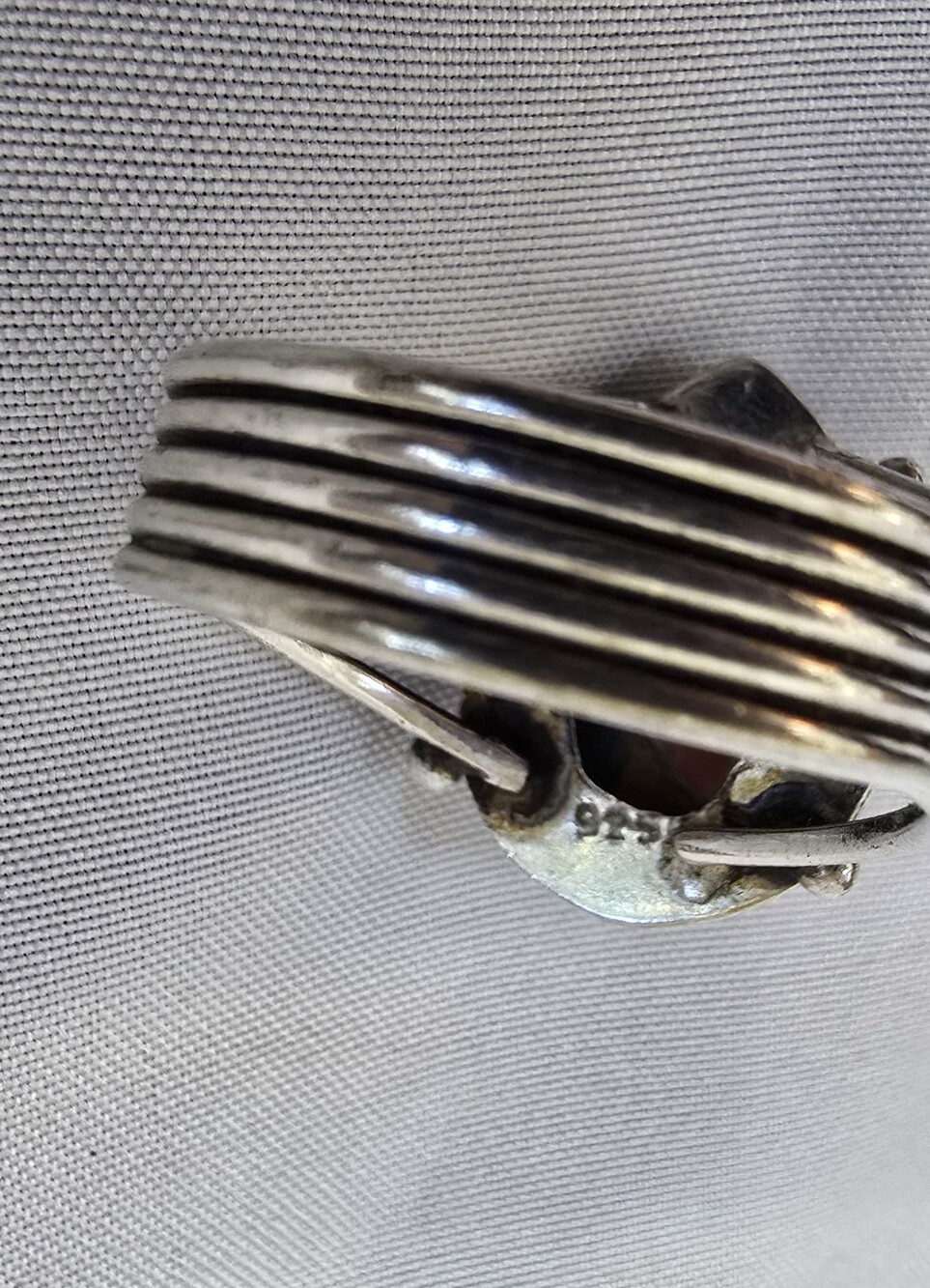 Sterling Silver (925) Teardrop Spiny Oyster & Copper Turquoise Composite Stateme - Picture 3 of 8